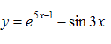 Найти производную функции y = e<sup>5x-1</sup> - sin 3x