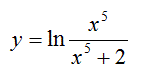 Найти производную y = ln(x<sup>5</sup>/(x<sup>5</sup>+2))