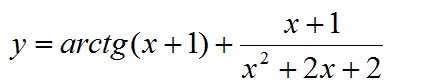 Найти производную y = arctg(x+1)+(x+1/x<sup>2</sup>+2x+2)
