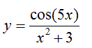 Найти производную функции  y=cos(5x)/x<sup>2</sup>+3