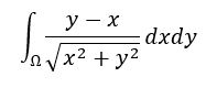 Область  Ω задается неравенствами  x<sup>2</sup>+y<sup>2</sup> ≤ 4,x<sup>2</sup>+y<sup>2</sup> ≥ 1,x+√3y ≥ 0,-√3x+y ≤ 0.  Вычислите интеграл