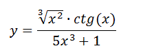 Найдите производную заданной функции y=∛x<sup>2</sup>∙ctg(x)/5x<sup>3</sup>+1