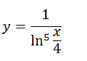 Найдите производную заданной функции y=1/ln<sup>5</sup>⁡·x/4 