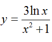 Вычислить производную первого порядка функции y = 3lnx/x<sup>2</sup>+1