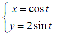 С помощью криволинейного интеграла первого рода найдите массу дуги плоской материальной кривой <br />x = cos(t), <br />y = 2sin(t), <br />при 0 ≤ t ≤ π/3, если плотность вещества равна ρ (x,y) = 6y<sup>2</sup>/(√1 + 3x<sup>2</sup>)