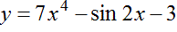Найти дифференциал функции y = 7x<sup>4</sup> - sin(2x) - 3