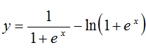 Найти производную функции y = (1/1+e<sup>x</sup>) - ln(1+e<sup>x</sup>)