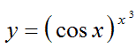Найти производную функции y = (cosx)<sup>x<sup>3</sup></sup>