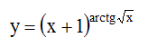 Найти производную функции <br />y=(x+1)<sup>arctg√x</sup>