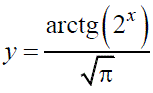 Найти производную dy/dx данной функции y = arctg(2<sup>x</sup>)/√π