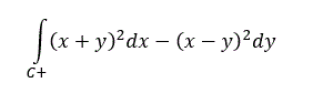 Вычислить криволинейный интеграл, где C: y = sin⁡(x), y=0, 0 ≤ x ≤ π