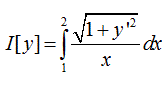 Найти экстремаль функционала, при граничных условиях: y(1) = 3 + √3, y(2) = 3