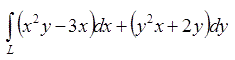 Вычислите криволинейный интеграл  вдоль верхней половины L эллипса x = cos(t), y = 2sin(t) (0 ≤ t ≤ π). Сделайте чертеж 