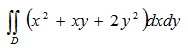 Вычислить ∫∫<sub>D</sub> (x<sup>2</sup> + xy + 2y<sup>2</sup>) dxdy , D: - треугольник, ограниченный осями координат и прямой y=-x+1. Тогда 0≤x≤1, 0≤y≤1-x 