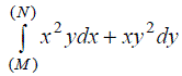 Вычислить криволинейный интеграл <sup>(N)</sup>∫<sub>(M)</sub>x<sup>2</sup> ydx + xy<sup>2</sup>dy вдоль кривой y = x<sup>2</sup> от М (0,0) до N(1,1)