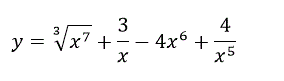 Найти производную y=∛(x<sup>7</sup>)+(3/x)-4x<sup>6</sup>+(4/x<sup>5</sup>) 