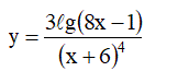 Продифференцировать данную функцию y = 3lg(8x - 1)/(x + 6)<sup>4</sup>