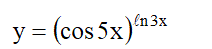 Продифференцировать данную функцию y = (cos(5x))<sup>ln(3x)</sup>