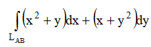 Вычислить данные криволинейные интегралы, где L<sub>AB</sub> – отрезок прямой, заключенный между точками А(1, 2) и B(3, 5).