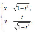 Найти производную y'<sub>x </sub> <br /> x = √(1- t<sup>2</sup>) <br /> y = t/√(1 - t<sup>2</sup>)