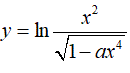 Найти производную y = ln((x2)/(√(1 - ax<sup>4</sup>)))