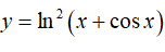 Найти производную y = ln<sup>2</sup>(x + cos(x))
