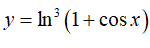 Найти производную y = ln<sup>3</sup>(1 + cos(x))
