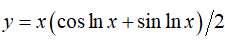 Найти производную <br /> y = x(cos(ln(x) + sin(ln(x))/2
