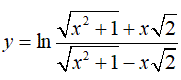 Найти производную y = ln((√(x<sup>2</sup>+1) + x√2)/(√(x<sup>2</sup>+1) - x√2))