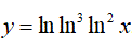 Найти производную y = lnln<sup>3</sup>ln<sup>2</sup>(x)