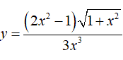 Найти производную <br /> y = ((2x<sup>2</sup> - 1)√(1 + x<sup>2</sup>))/3x<sup>3</sup>
