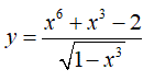 Найти производную <br /> y = (x<sup>6</sup> + x<sup>3</sup> - 2)/√(1 - x<sup>3</sup>)