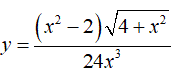 Найти производную <br /> y = ((x<sup>2</sup> - 2)√(4 + x<sup>2</sup>))/24x<sup>3</sup>