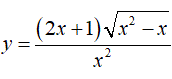 Найти производную <br /> y = ((2x +1)√(x<sup>2</sup> - x))/x<sup>2</sup>