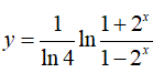 Найти производную <br /> y = (1/ln(4))ln((1 + 2<sup>x</sup>)/(1 - 2<sup>x</sup>))