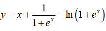 Найти производную <br /> y = x + (1/(1 + e<sup>x</sup>)) - ln(1 + e<sup>x</sup>)