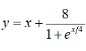 Найти производную <br /> y = x + (8/(1 + e<sup>x/4</sup>))