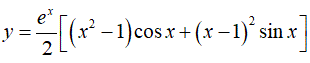 Найти производную <br /> y = e<sup>x</sup>/2[(x<sup>2</sup>-1)cos(x) + (x - 1)<sup>2</sup>sin(x)]