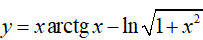Найти дифференциал dy <br />  y = xarctg(x) - ln√(1 + x<sup>2</sup>)