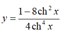 Найти производную <br /> y = (1 - 8ch<sup>2</sup>(x))/(4ch<sup>4</sup>(x))