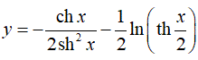Найти производную <br /> y = (-ch(x)/(2sh<sup>2</sup>(x))) - 1/2ln(th(x/2))