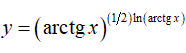 Найти производную <br /> y = (arctg(x))<sup>(1/2)ln(artg(x))</sup>