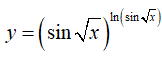 Найти производную <br /> y = (sin√(x))<sup>ln(sin√(x))</sup>