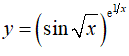 Найти производную <br /> y = (sin(√x)<sup>e<sup>1/x</sup></sup>