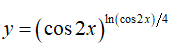 Найти производную <br /> y = (cos(2·x)<sup>ln(cos(2x))/4</sup>