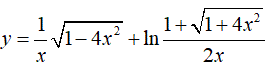 Найти производную <br /> y = 1/x·√(1 - 4x<sup>2</sup>) + ln((1 + √1 + 4x<sup>2</sup>)/2x)