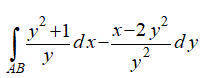 Вычислить криволинейный интеграл от точки A(1,2)  до точки  B (2,4) вдоль прямой, проходящей через эти точки.