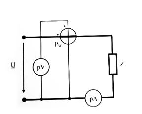 Определить показания приборов, если U = (-160+j120) B, I = (6+j8) A. <br /> Указать неправильный ответ: <br /> 1.	pV = 200 B; <br /> 2. pA = 10 A; <br /> 3. pW = 2000 Вт