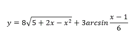 Найти производную функции y=8√(5+2x-x<sup>2</sup>)+3arcsin(x-1)/6