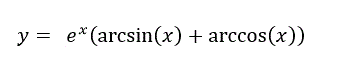 Вычислить производную y=e<sup>x</sup>(arcsin⁡(x)+arccos⁡(x))